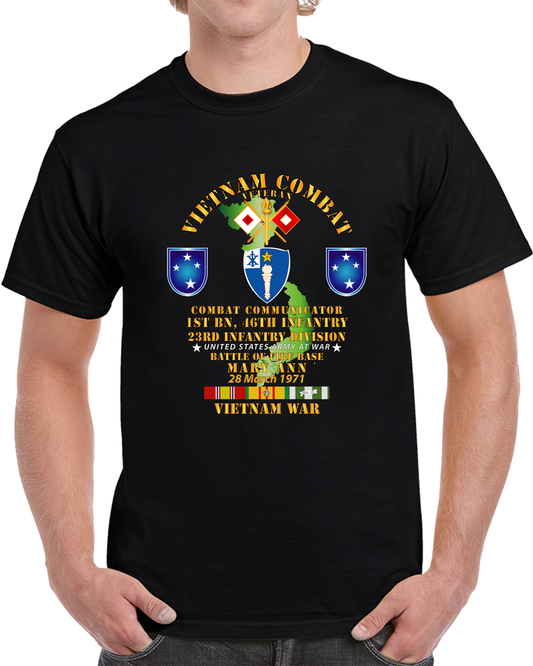 Army - Battle for FSB Mary Ann - Combat Commo - 1st Bn 46th Infantry w VN SVC T Shirt