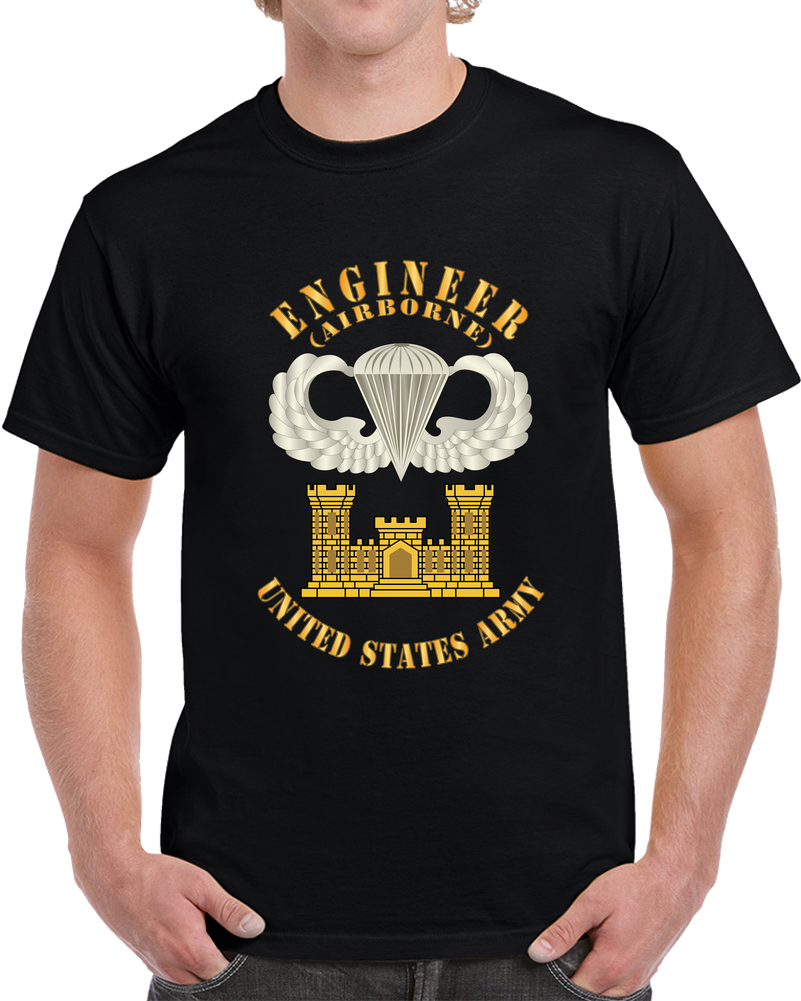 Army - Engineer W Airborne Badge - Br X 300 T Shirt