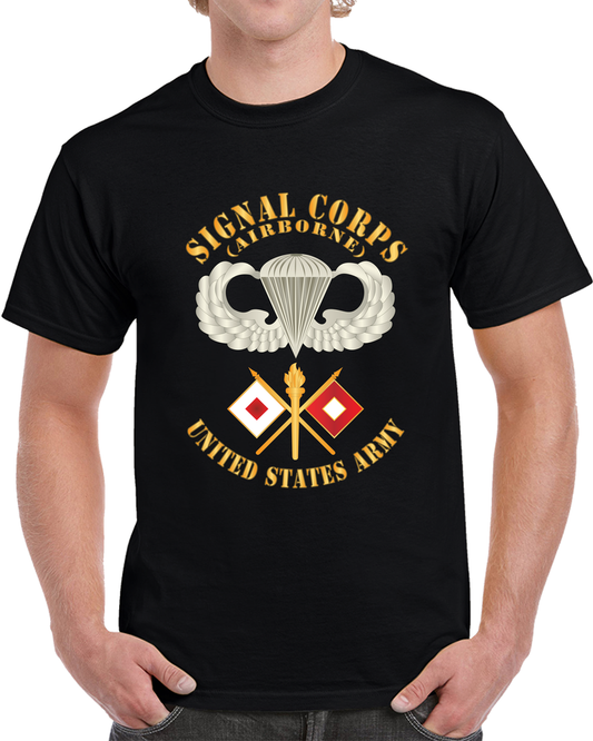 Army - Signal Corps W Airborne Badge - Br X 300 T Shirt