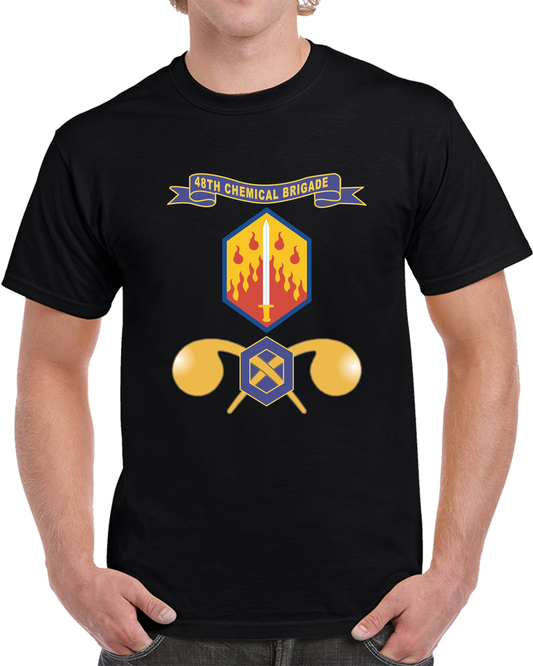 Army - 48th Chemical Brigade - SSI W Ribbon - Br X 300 T Shirt
