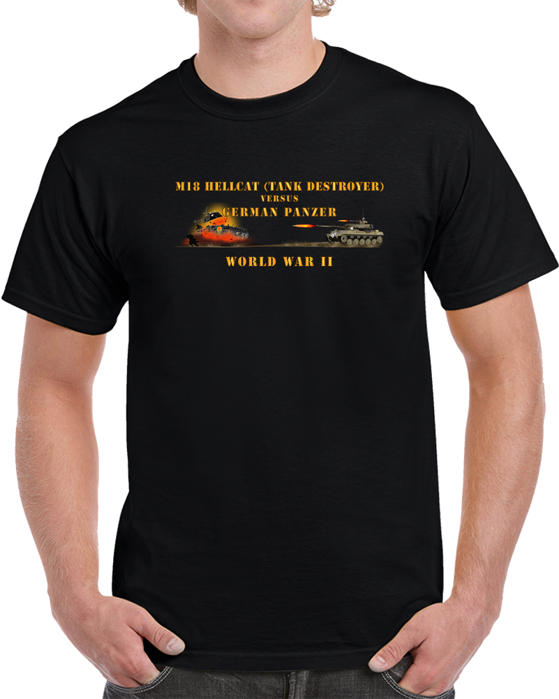 Army - WWII - M18 Hellcat Killing - German Panzer Exploding T Shirt