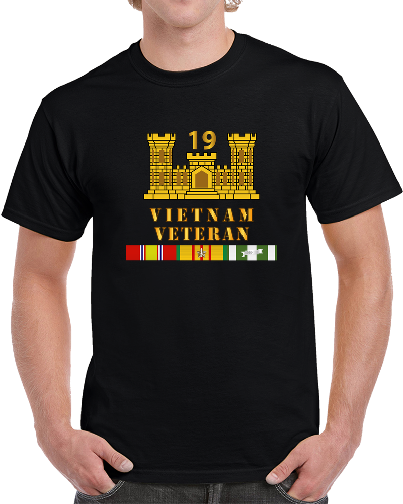 Army - 19th Engineer Battalion - ENG Branch - Vietnam Vet W VN SVC T Shirt