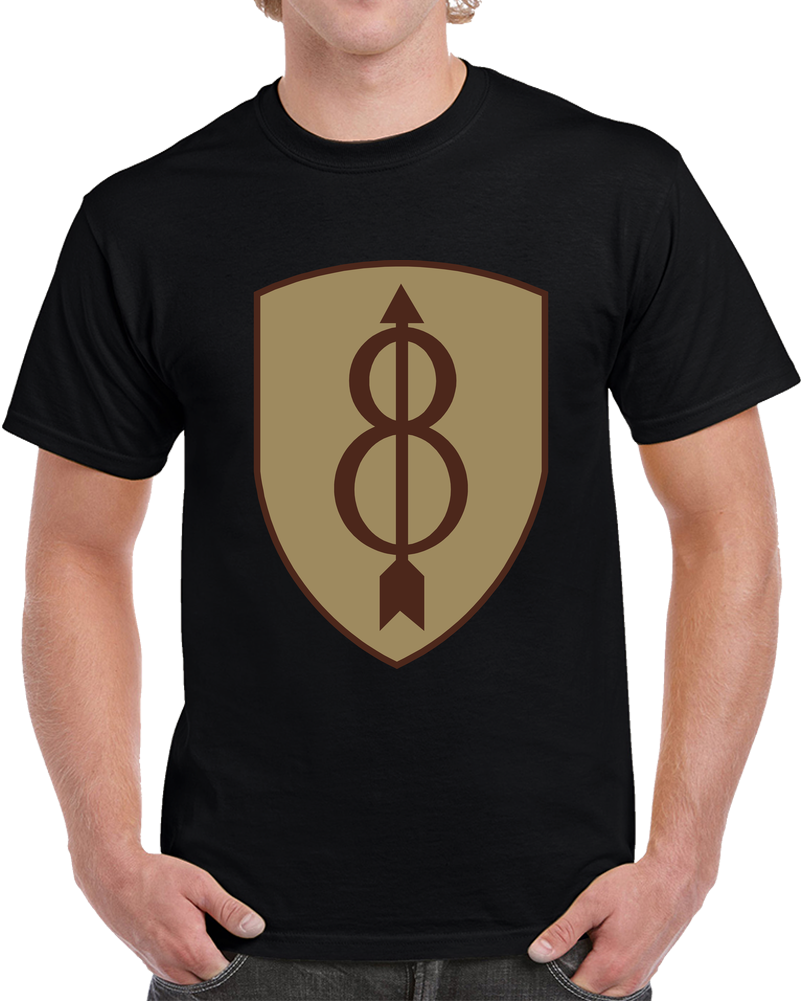 Army - SSI - 8th Infantry Division - Subdued Desert X 300 T Shirt