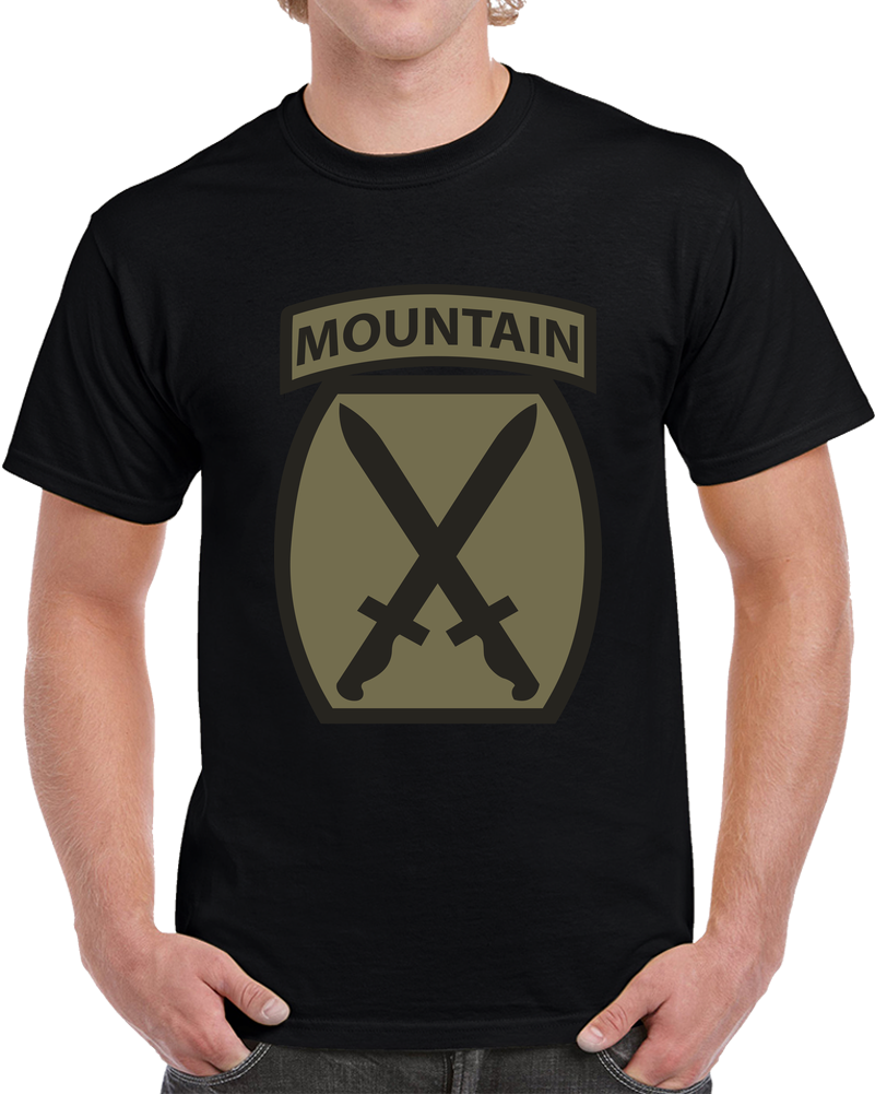 Army - SSI - 10th Mountain Division - Subdued X 300 T Shirt
