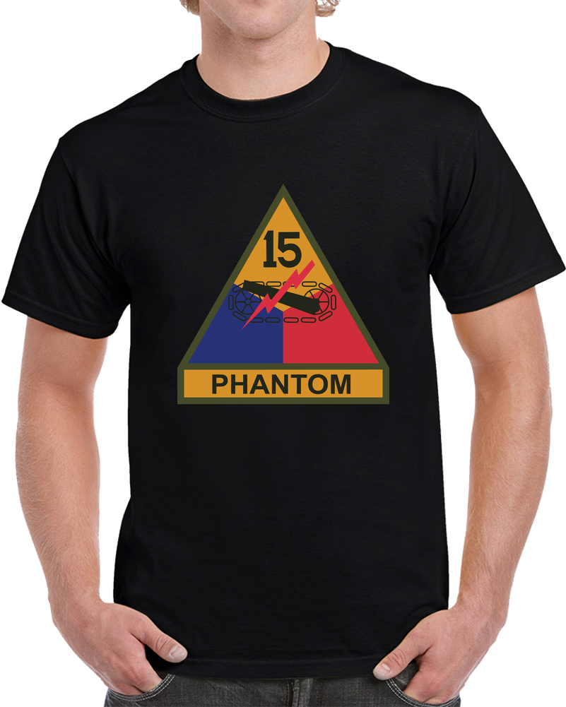 Army - SSI - 15th Armored Division W Name Tape X 300 T Shirt