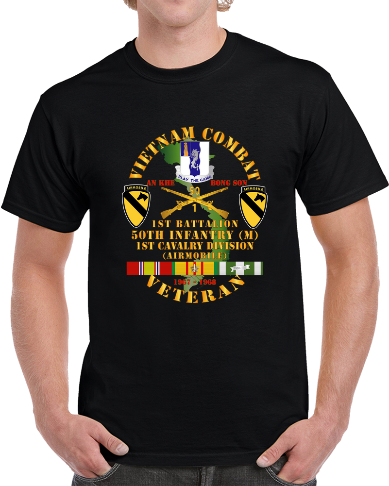 Army - Vietnam Combat Veteran W 1st Bn - 50th Inf - 1st Cav Div 1967-1968 T Shirt