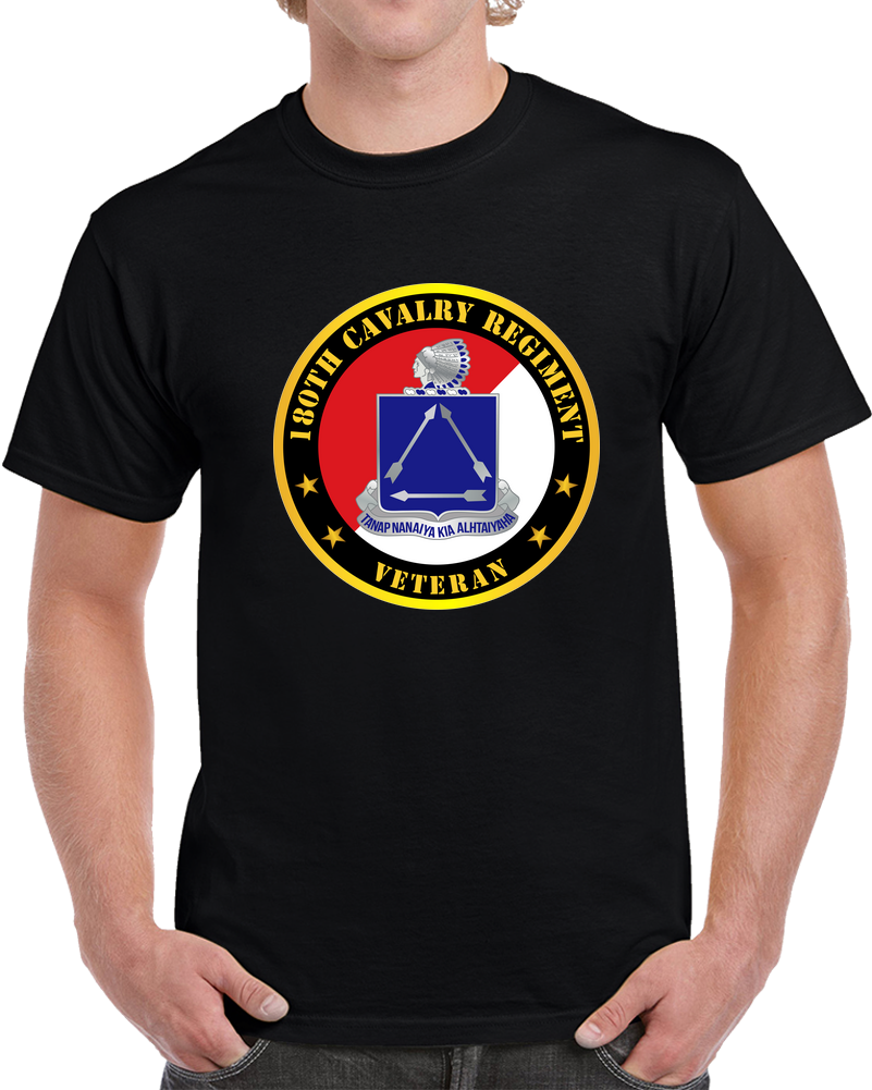 Army - 180th Cavalry Regiment Veteran - Red - White X 300 T Shirt