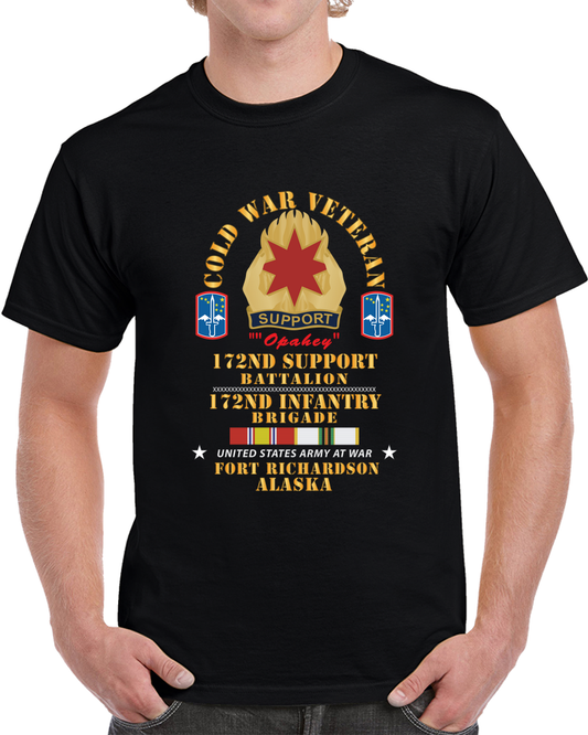 Army - Cold War Vet - 17nd Support Bn, 172nd In Bde - Ft Richardson AK W COLD SVC X 300 T Shirt