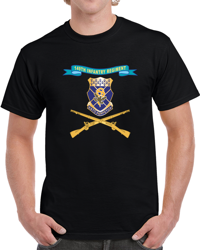Army - 149th Infantry Regiment - COA W Ribbon - Br X 300 T Shirt