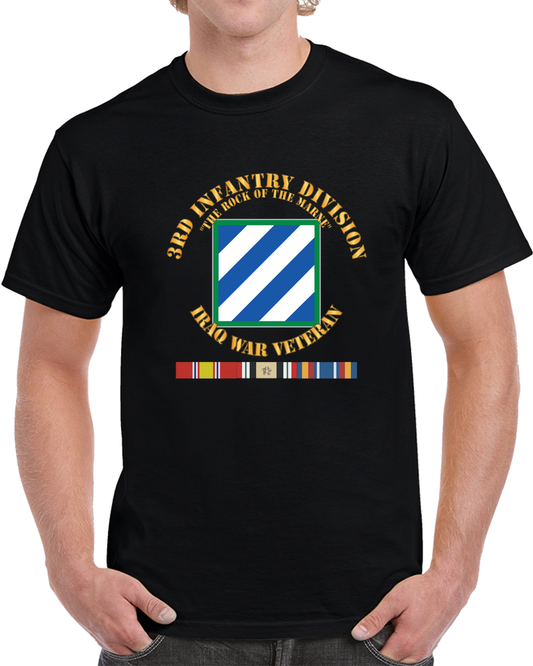 Army - 3rd ID - The Rock Of The Marne W Iraq SVC Ribbons X 300 T Shirt