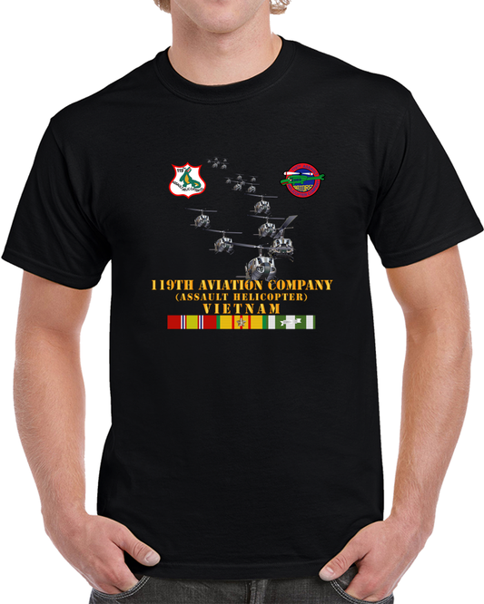 Army - 119th Aviation Company (assault Helicopter) W SSI W VN SVC X 300 T Shirt