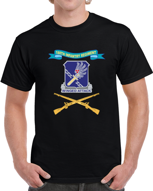 Army - 188th Infantry Regiment w Ribbon - DUI - Br X 300 T Shirt