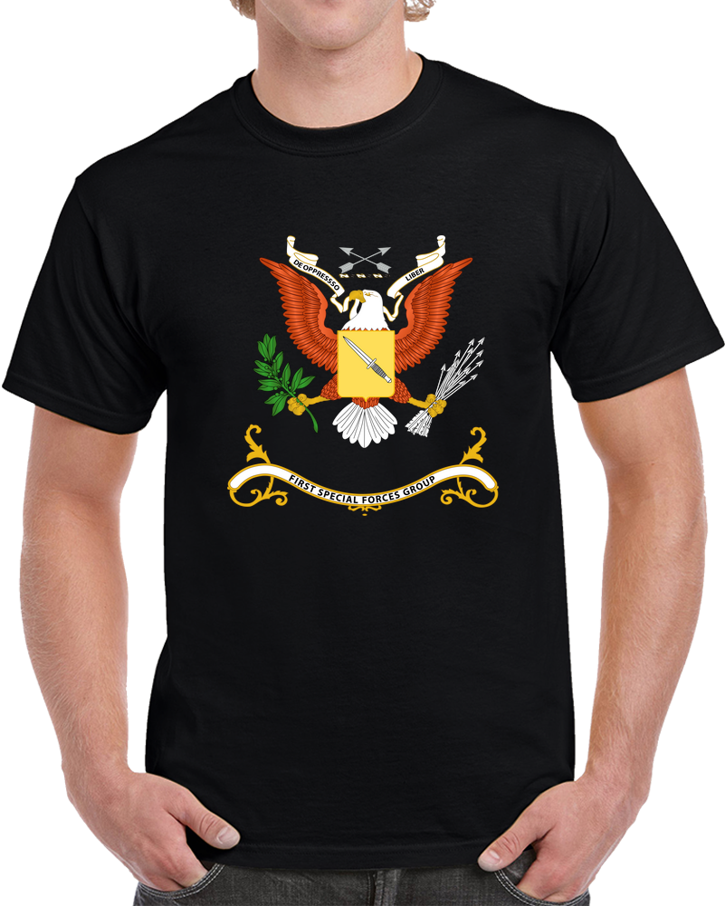 Army - Regimental Colors - 1st Special Forces Group - Yellow Shield W  White Arrows - Tail X 300 T Shirt