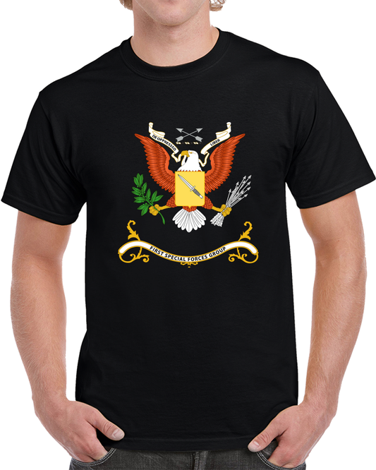 Army - Regimental Colors - 1st Special Forces Group - Yellow Shield W  White Arrows - Tail X 300 T Shirt
