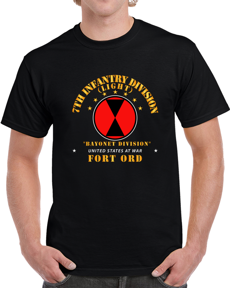 Army - 7th Infantry Division (light) - Bayonet Div  - Ft Ord X 300 T Shirt