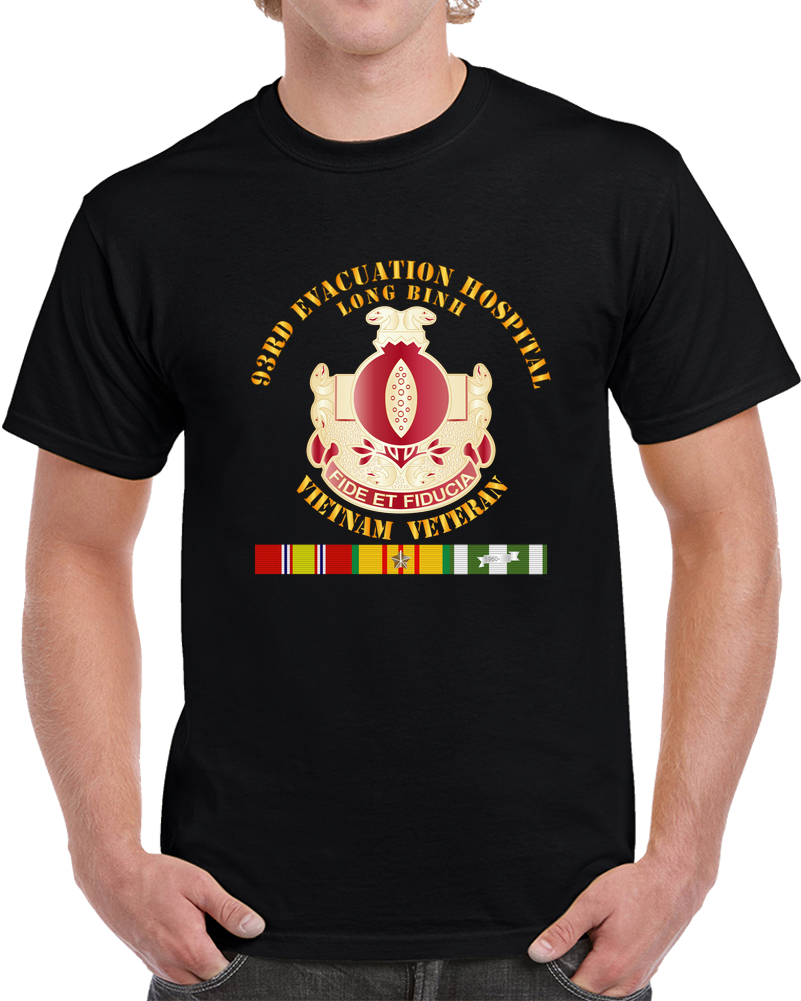 Army - 93rd Evacuation Hospital - Vietnam Vet W SVC Ribbons T Shirt