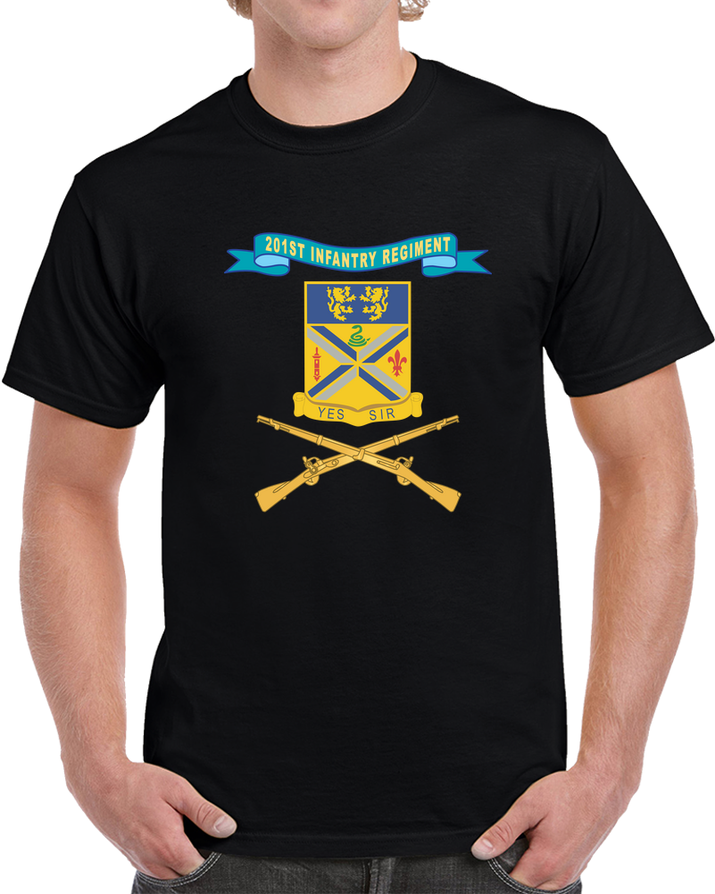 Army - 201st Infantry Regiment - W Ribbon - Br X 300 T Shirt