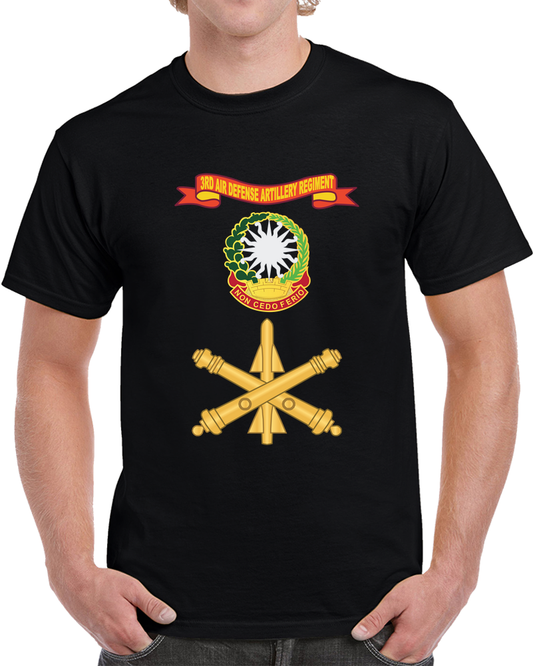 Army - 3rd Air Defense Artillery Regiment - DUI W Ribbon - Br X 300 T Shirt