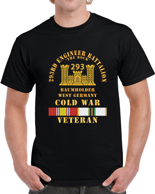 Army - 293rd Engineer Battalion -the Rock W BR - Num, Baumholder, West Germany COLD SVC X 300 T Shirt