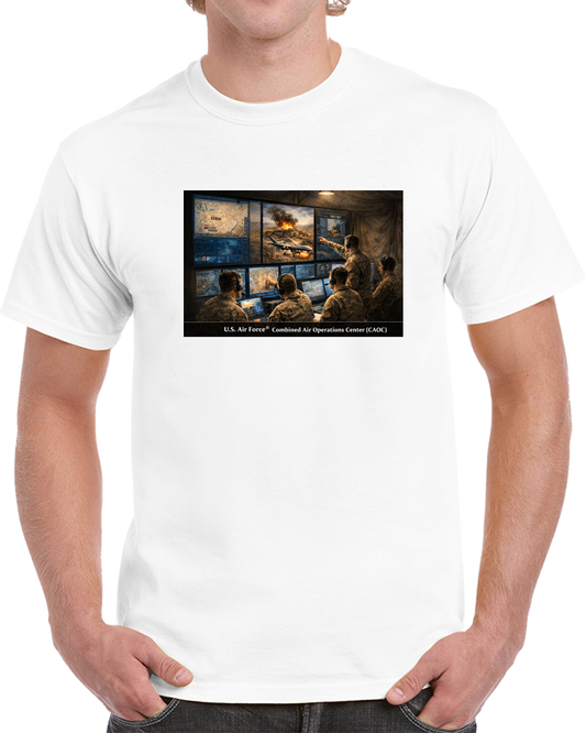Usaf - Coordinating The Mission In Caoc -  Wall Art T Shirt