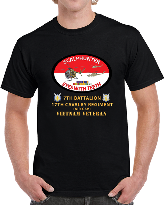 7th Battalion 17 Cavalry Regiment (air Cav) Eyes With Teeth Oval T Shirt