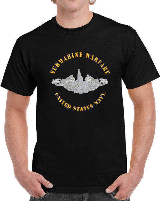 Navy - Submarine Badge - Silver T Shirt