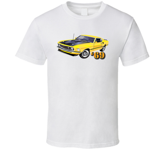 Vehicle - 69 Mach - 1 - Yellow T Shirt