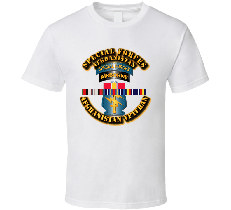 Army - Special Forces w Afghan SVC Ribbons T Shirt