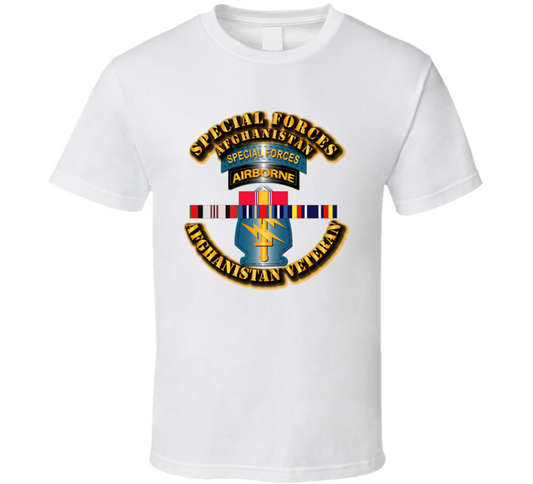 Army - Special Forces w Afghan SVC Ribbons T Shirt