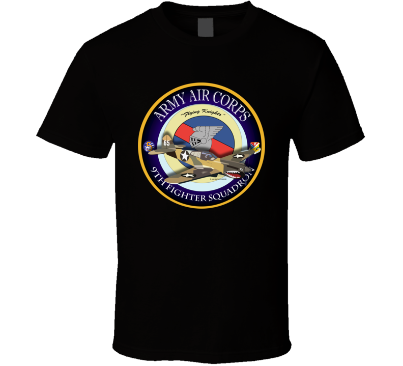 9th Fighter Squadron - Flying Knights - P-40 T Shirt