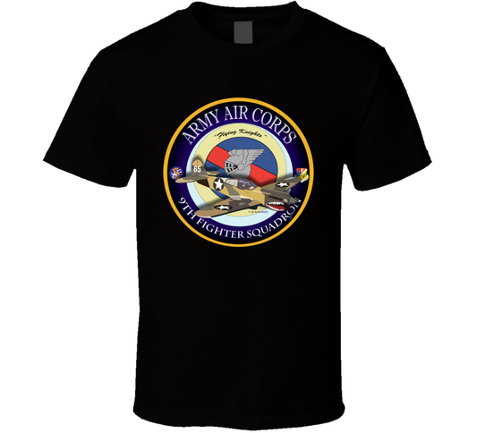 9th Fighter Squadron - Flying Knights - P-40 T Shirt