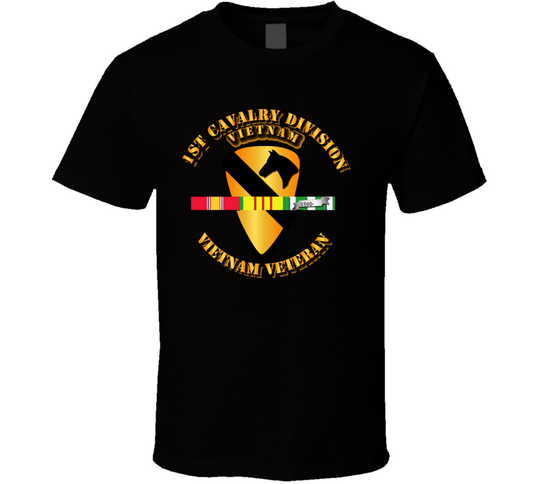 Army -  Ist Cavalry Division w SVC Ribbons - Z T Shirt