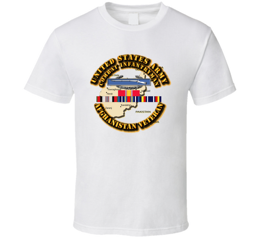Combat Infantryman w Afghan SVC Ribbons T Shirt