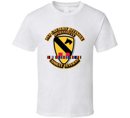 1st Cavalry Div w Afghan SVC Ribbons T Shirt