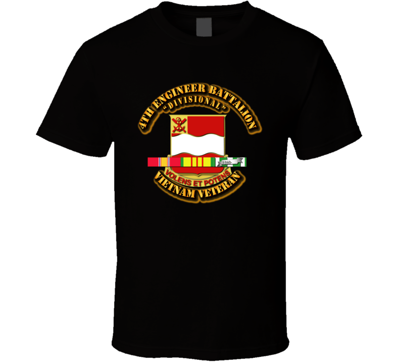 DUI - 4th Engineer Battalion w SVC Ribbon T Shirt