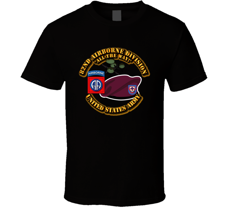 Army - 82nd Airborne Div - Beret - Mass Tac -  2 - 501st Infantry T Shirt