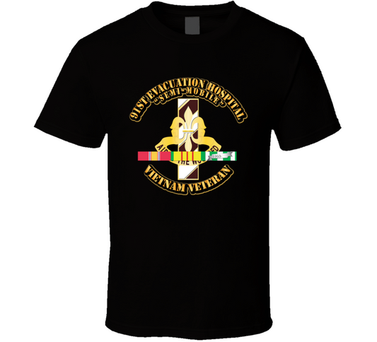 DUI - 91st Evacuation Hospital w SVC Ribbon T Shirt
