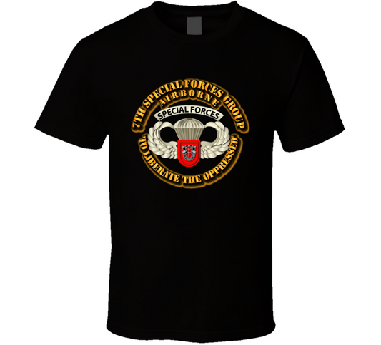7th SFG - Airborne Badge T Shirt