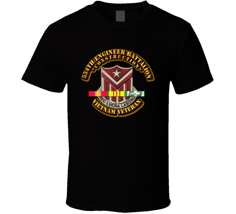 554th Engineer Battalion (Construction) w SVC Ribbon T Shirt
