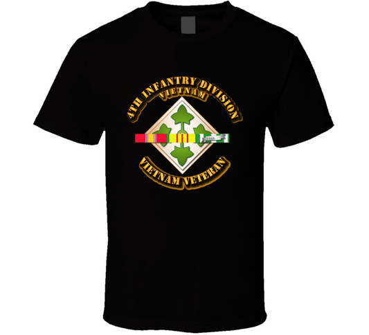 4th Infantry Division w SVC Ribbons T Shirt