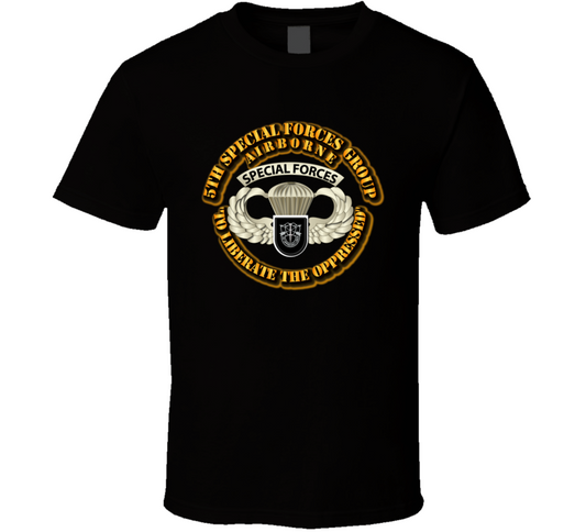 SOF - 5th SFG - Airborne Badge T Shirt