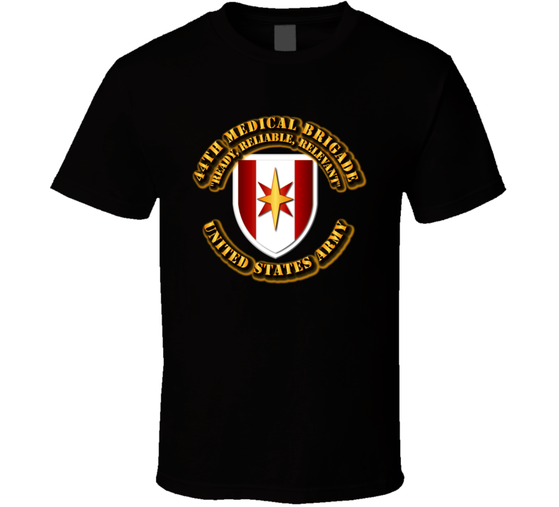SSI - 44th Medical Brigade w Motto blk T Shirt