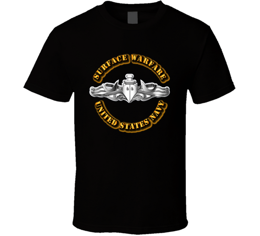 Navy - Surface Warfare Badge - Silver T Shirt