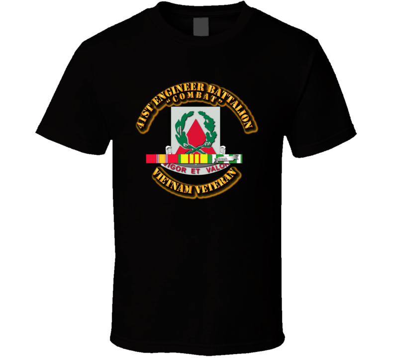 Army - 41st Engineer Battalion w SVC Ribbon T Shirt
